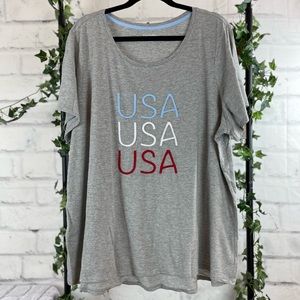 Belk Gray USA Hi-Lo T-Shirt, 1X & 2X